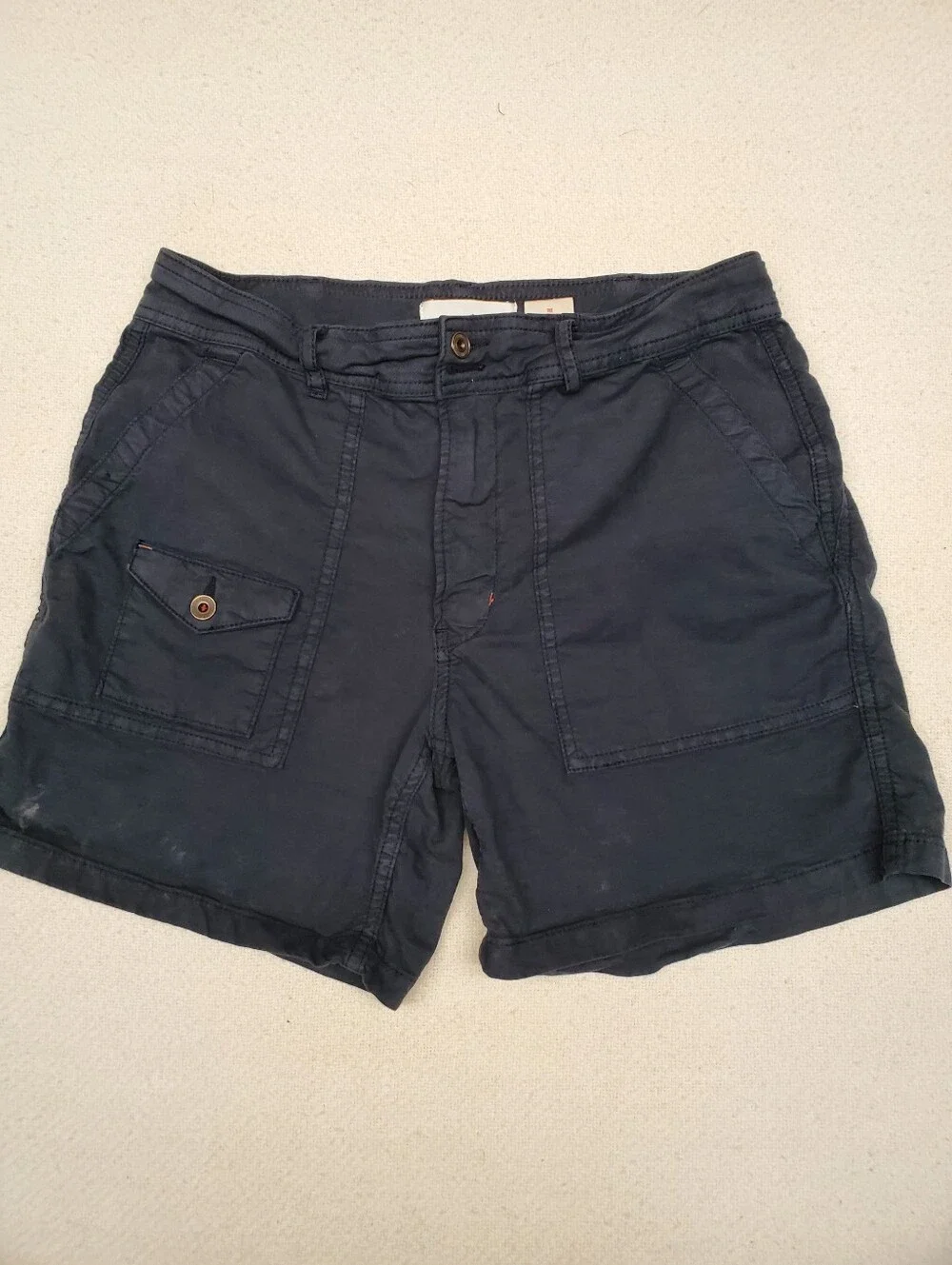Anthropologie The Wanderer Cargo Shorts Sz 30 Navy Utility Boho Pockets